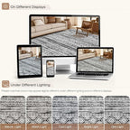 cotiled Boho 10x14 Area Rug for Living Room: Large Moroccan Washable Rug | - Image 8