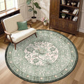 GarveeHome Sage Green Botanical Grove 4ft Round Rug, Small Circle Vintage by GarveeHome