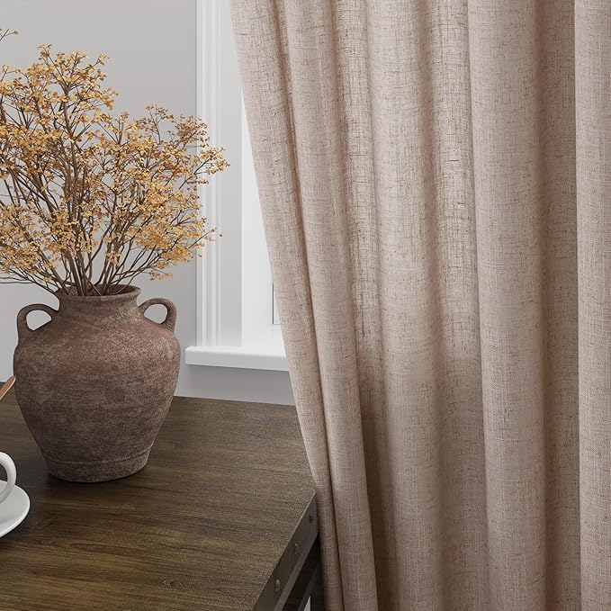 Oatmeal Linen 102 Inch Long Curtains - Image 2