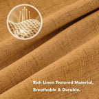 MIULEE Fall 100% Blackout Linen Curtains 42" x 84" Mustard Yellow 2 Panels | - Image 3