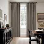 Taupe Grey 120 Inch Blackout Pinch Pleated Curtains - Image 7