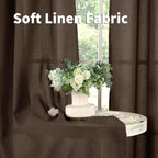 YoungsTex Brown Linen Curtains 95 Inches Long 2 Panels - Image 6