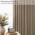 Thick Linen Pinch Pleat Dark Brown Semi Sheer Privacy Curtains 63 Inch Long | - Image 5