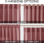 Canyon Rose Linen Curtains 84 Inch Length 2 Panels Set - Image 2