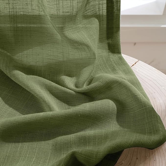 BGment Green Linen Curtains 48 Inches Long - Image 7