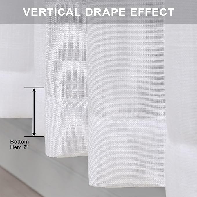 Pitalk White Sheer Curtains 80 Inch Length - Image 8