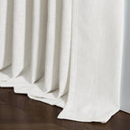 Beige White Linen Kitchen 36 Inch Pinch Pleated Curtains 2 Panels | Ivory Short - Image 9