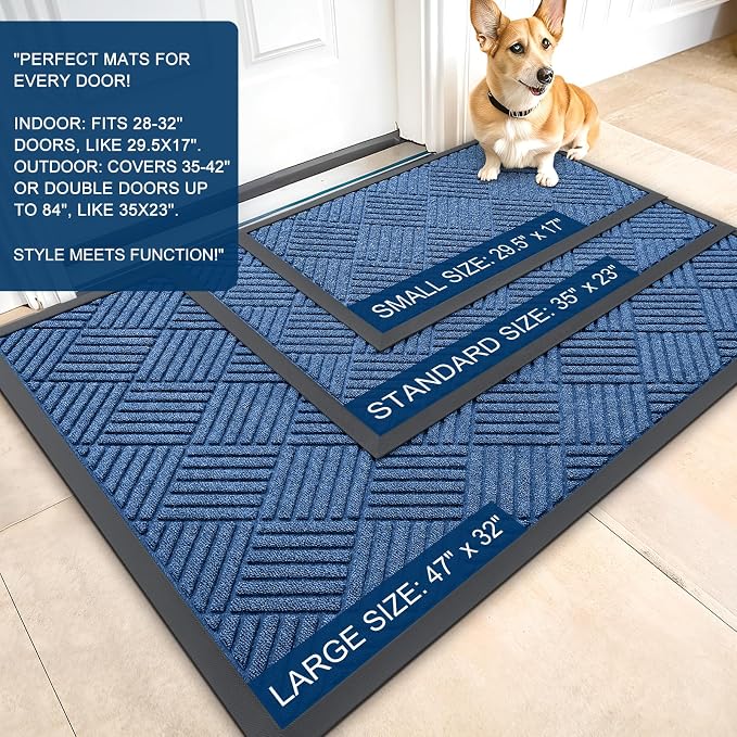 OLANLY Front Door Mat Outside Entrance 35x23, Waterproof Heavy-Duty Doormat | - Image 2