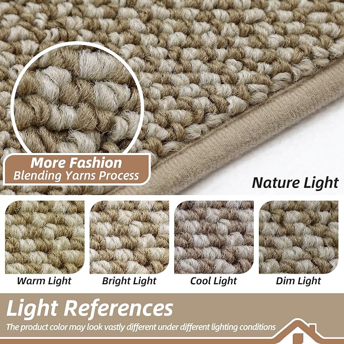 BEQHAUSE Dirt Trapper Door Mat 24" x 60", Non-Slip Washable, Light Beige | - Image 5
