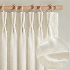 Extra Long 144 Inch Light Filtering Pinch Pleated Curtains - Image 2
