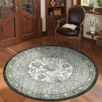 GarveeHome Provence Fog Gray Botanical Grove 6ft Round Rug, Small Circle - Image 4