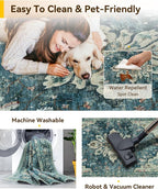 RELEANY Washable Area Rug, Runner 2'6"x12', Water Repellent, Pet Friendly - Image 3