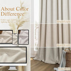 100% Blackout Linen Curtains for Bedroom 84 inches Long, Thermal Insulated Room - Image 7