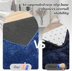 Area Rug Living Room Bedroom: 5x7 Fluffy Plush Shag Carpet Blue | - Image 6