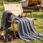 Bedsure GentleSoft Fleece Blanket Twin Size Grey - Image 3