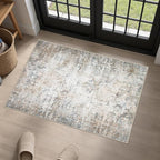 2x3 Washable Entryway Rug: Modern Abstract Indoor Soft Carpet Brown | by FXRHLP