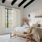 Cream Ivory Linen Pleated Memory Shaped Light Filter Curtains 84 Inch Long | - Image 8