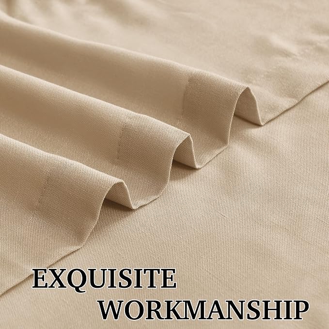 RYB HOME Farmhouse Boho Linen Sheer Curtains 90 inches Long - Image 4