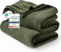 Bedsure Fleece Blankets King Size Oive Green by Unknown