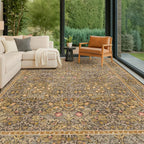 Boho 7x9 Brown Rug for Living Room by HazoHaus