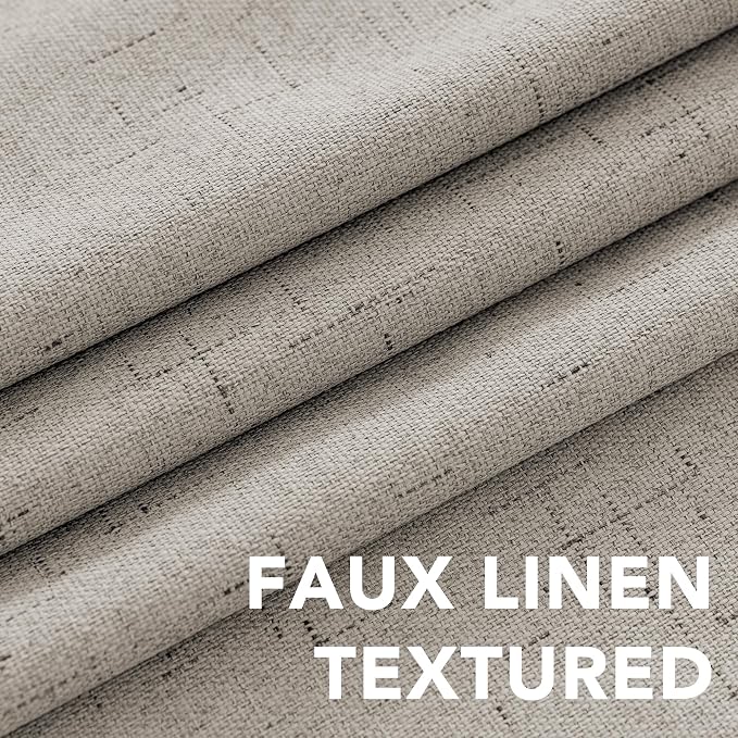 H.VERSAILTEX Linen Blackout Curtains Durable Thick Textured Linen Look 100% - Image 5