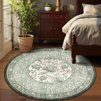 GarveeHome Sage Green Botanical Grove 4ft Round Rug, Small Circle Vintage - Image 4