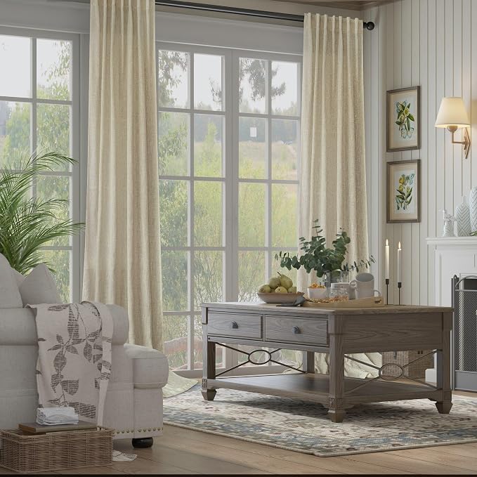 90 Inch Linen Curtains 2 Panels - Image 6