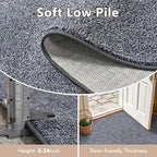 2x8 Grey Blue/White Runner Rug Washable Non-Slip - Image 4