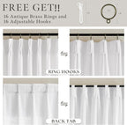 Pinch Pleated Linen Light Filtering Curtains 105 Inches Length Snow White | - Image 5