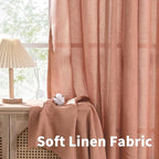 YoungsTex Terracotta Linen Kitchen Curtains 36 Inch Length - Image 6