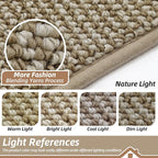 BEQHAUSE Dirt Trapper Door Mat 32" x 48" Half Circle Non Slip, Light Beige | - Image 8