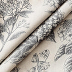 Set of 2 Decorative Floral Pillow Covers 22x22 Inch Black | Neutral Hydrangea - Image 2