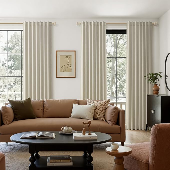 100% Blackout Linen Curtains for Bedroom 84 inches Long, Thermal Insulated Room - Image 9