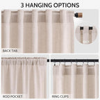 Natural White Linen Curtains 90 Inches Long - Image 2