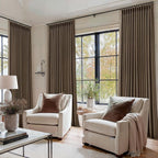 80 Inch Dark Brown Thick Linen Blackout Pinch Pleat Curtains - Image 7