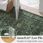Schweek Green 6x9 Area Rug Non-Slip Washable Neutral Rugs - Image 4