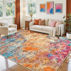 8x10 Area Rugs for Living Room Washable Bedroom Dining Room Colorful | Modern - Image 3