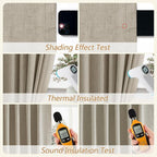 Extra Long 100% Blackout Linen Curtains - Image 5