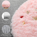 Light Pink Fluffy Round Rug 4ft - Image 2