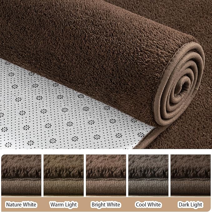 2x6 Runner Rug for Hallway, Long Runner Rugs Non Slip, Coffee | Soft Washable - Image 4