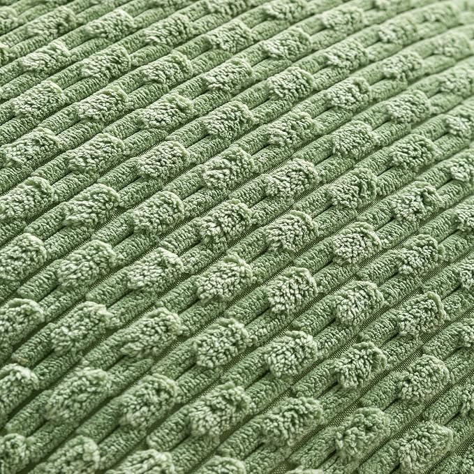 Set of 4 Sage Green Decorative Throw Pillow Covers 18x18 Inch Corduroy Pillow - Image 6