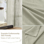Sage Grey Linen Curtains 54 Inch Length 2 Panels - Image 6