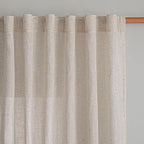 MYSKY HOME Natural Linen Sliding Glass Door Curtains, Back Tab Semi Sheer - Image 8
