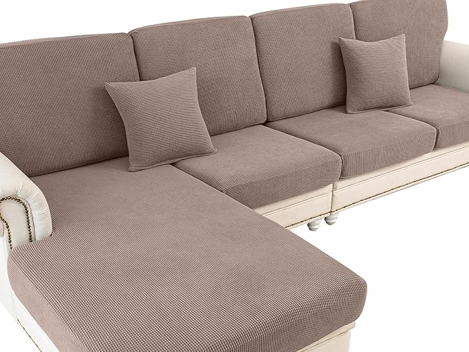 LA MEACK Couch Cushion Cover Seat Cushion Cover Stretch Armchair Cover Separate by LA+MEACK