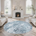 Soalmost Abstract 6x6 Round Rug 6ft Circle Living Room Rugs, Low Pile Stain by Soalmost