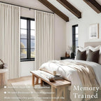 Ivory Cream Linen Blackout Curtains 112 Inches Long - Image 5