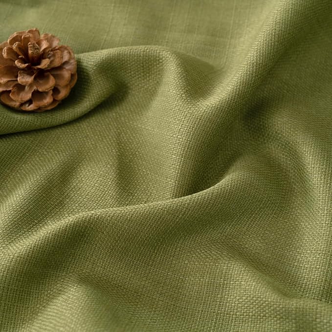 Moss Green Linen Curtains 90 Inch Long - Image 3