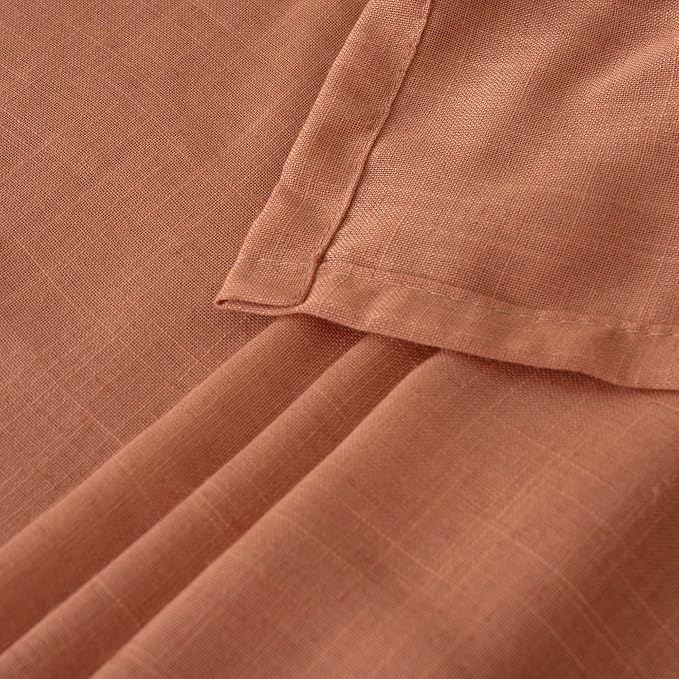 BGment Rust Terracotta Linen Curtains 63 Inches Long - Image 8