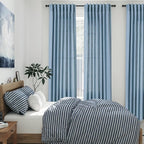 Blue Extra Long Curtain 102 inches Long 2 Panels Set - Image 2