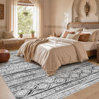 cotiled 10x13 Area Rugs Washable Boho Living Room Rug White/Black | Solve - Image 5
